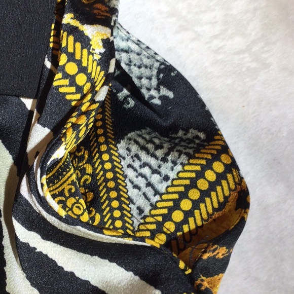 Why Dress Bohemian Leopard, Zebra Print Long sleeve Dress w/ black, white - Picture 9 of 11